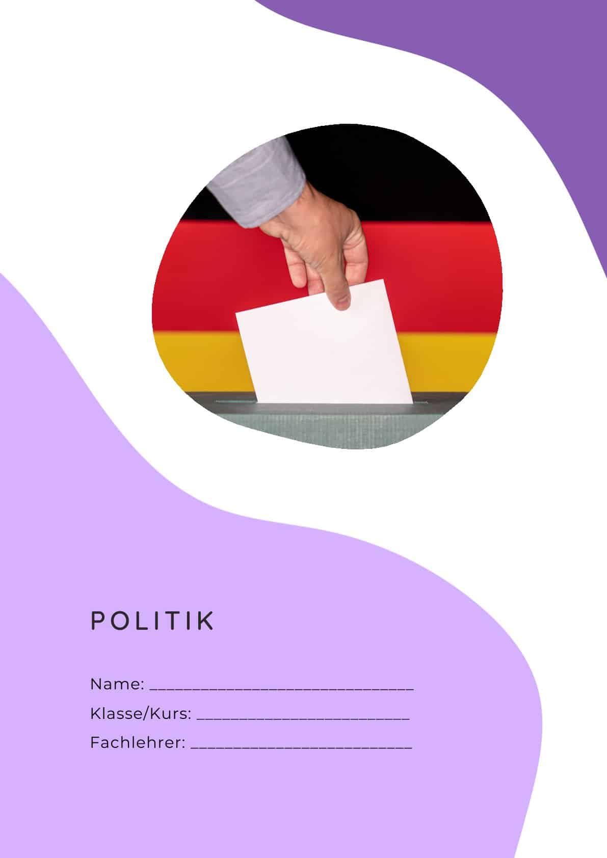 Politik Deckblatt Vorlage 3