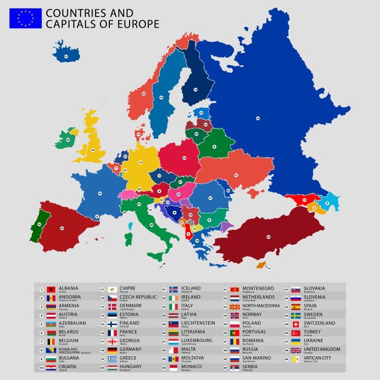 Politische Karte Europa